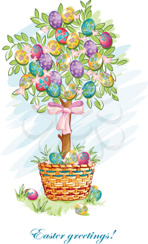 Royalty Free Photo of an Easter Egg Tree Greeting