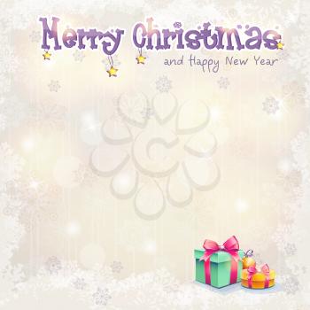 Royalty Free Clipart Image of a Christmas Background With Gifts