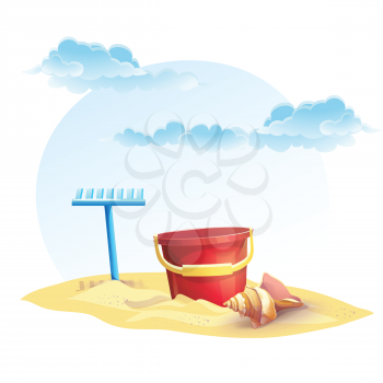 Royalty Free Clipart Image of Beach Toys