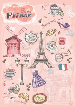 Royalty Free Clipart Image of a France Background