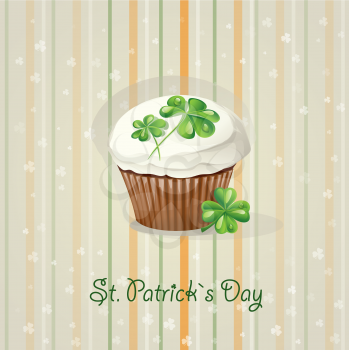 Royalty Free Clipart Image of a Saint Patrick's Day Cupcake