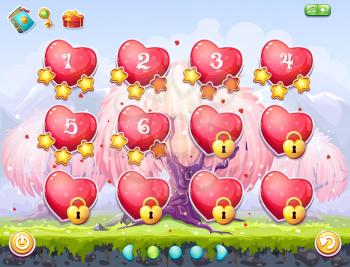 Example of selection of levels for computer games on the topic Valentine's Day