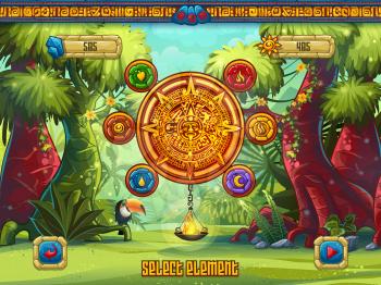 Illustration game window select the elements to a computer game Jungle Treasures