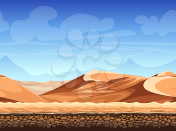 Vector illustration - seamless background - desert - for game design