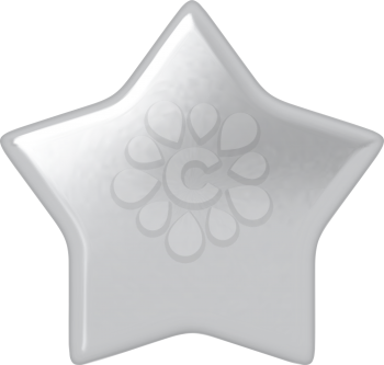 Silver star. Button. Icon. Highly detailed vector illustration.