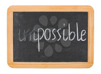 Possible caption on chalk board isolated on white