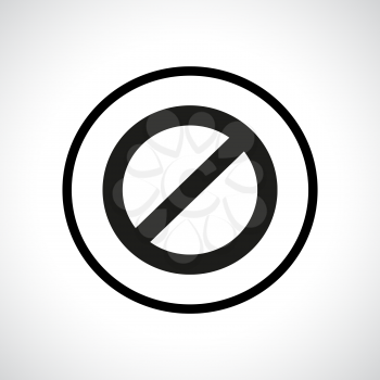 Prohibition symbol in a circle. Black flat icon.
