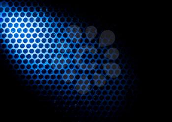 Bubble wrap lit by blue light. Abstract background.