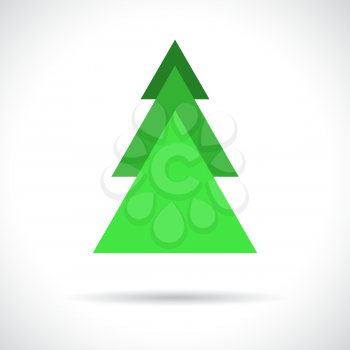 Christmas Tree icon. Infographic symbol with shadow. Festive style graphic design element. Traditional celebration concept.