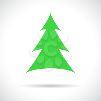 Christmas Tree icon. Infographic symbol with shadow. Festive style graphic design element. Traditional celebration concept.