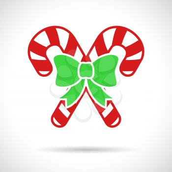 Christmas Candy Cane icon. Infographic symbol with shadow. Festive style graphic design element. Celebration concept.