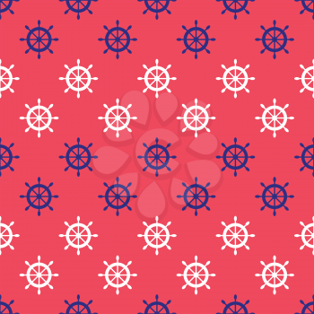 Seamless nautical pattern with scattered red and blue anchors on white background. Design element for wallpapers, baby shower invitation, birthday card, scrap booking, fabric print etc. 