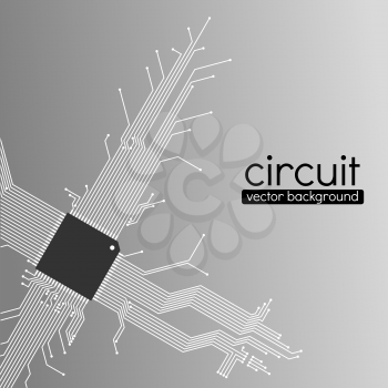 Circuit board vector background, light grey color scheme.
