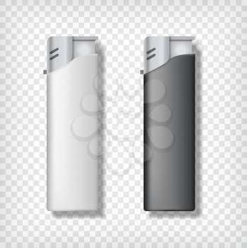 Two lighters mockup, in black and white