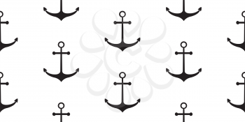 Nautical minimalistic seamless pattern with anchors. Vector illustration