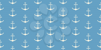 Nautical seamless pattern with ship anchors. Vector illustration