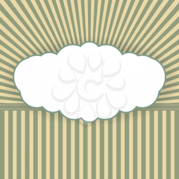 Vintage vector background with place for your text in the form of a cloud