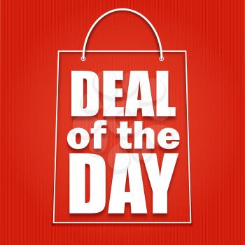 Deal of the day poster with bag, vector illustration for your design