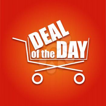 Deal of the day poster with a basket, vector illustration for your design