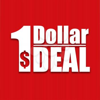 Dollar deal poster on a red background, vector illustration, vector illustration for your design