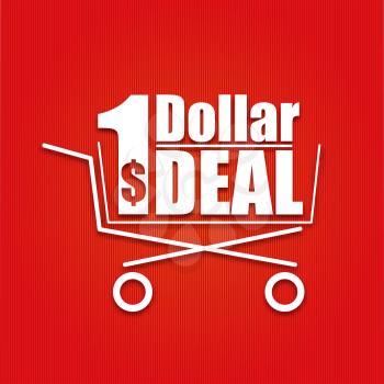 Dollar deal poster with a basket, vector illustration, vector illustration for your design