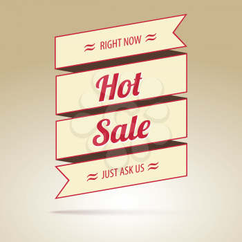 Ribbon with the inscription Hot sale, vector illustration for your design