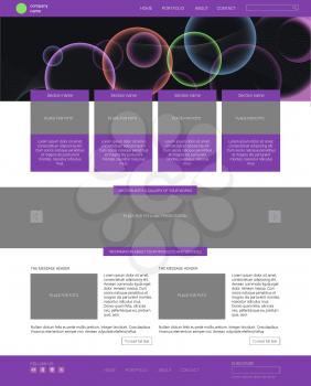 Website template. Modern flat one page website design template. with banner.