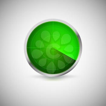 Radial screen of green color. Vector icon for your business