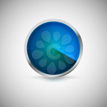 Radial screen of blue color. Vector icon for your business