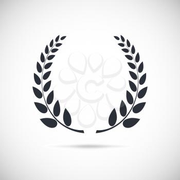 Laurel wreath, conceptual logo. Detailed vector illustration on background. 