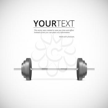 Metal barbell. Illustration of gym icons, weights realistic, vector illustration 