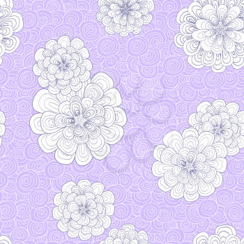 Abstract background with flowers and simple color combination. Patterns are drawn by hand. Japones doodle style. Place the pattern on your canvas and multiply.