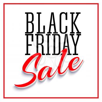 Sale Poster with Frame and Shadow. Clearance black friday banner on white background. Sale and discounts template. Vector editable flyer, easy to change size