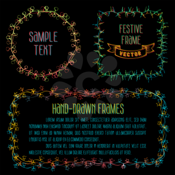 Set of vector design elements. There is place for your text in the center.