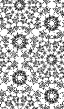 Duotone seamless texture of snowflakes. Winter background. Christmas templates.