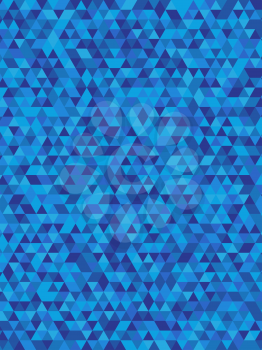 Retro pattern of geometric shapes. Blue mosaic banner. Retro triangles background. EPS 8.