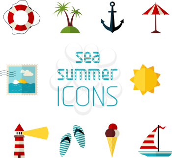 Sea summer icons for your design.