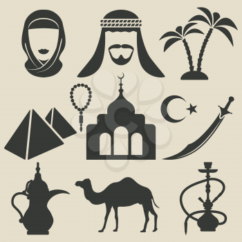 Arabic icons set- vector illustration. eps 8