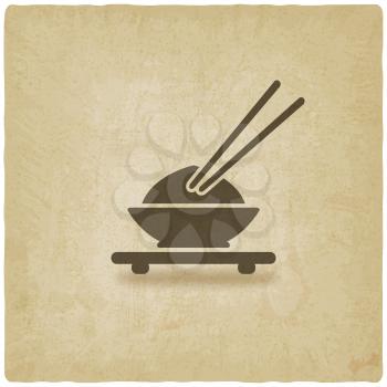 Asian food old background - vector illustration. eps 10