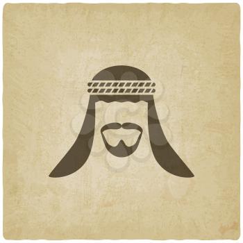 Arabic man avatar old background - vector illustration. eps 10