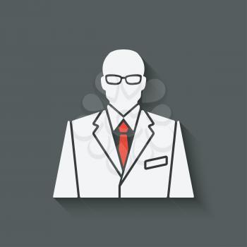businessman in suit and red tie avatar - vector illustration. eps 10