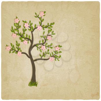 pink flowers blossom tree - vector illustration. eps 10