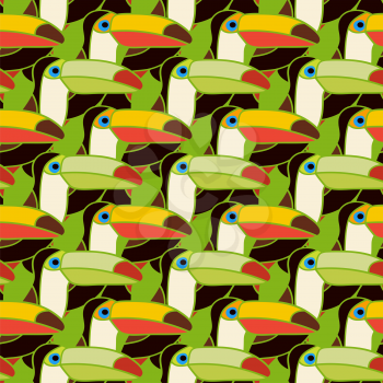 toucans bird colorful seamless pattern - vector illustration. eps 8