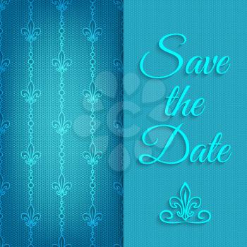 blue lace save the date. vector illustration - eps 10