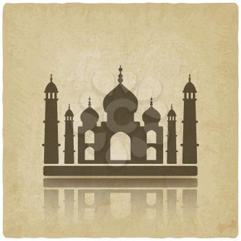 Taj Mahal on old background. vector illustration - eps 10