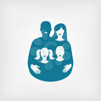 young family concept. father and mother with children. vector illustration - eps 8