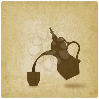 Arabic coffee pot old background. vector illustration - eps 10
