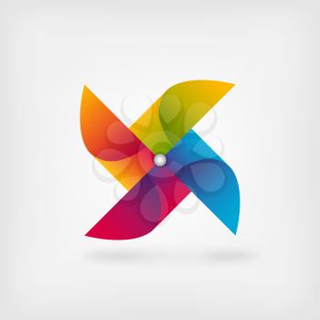 pinwheel symbol in rainbow colors. vector illustration - eps 10