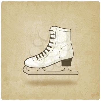 figure skate old background. vector illustration - eps 10