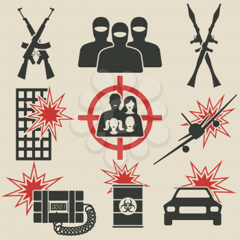 Terrorism icons set. vector illustration - eps 8